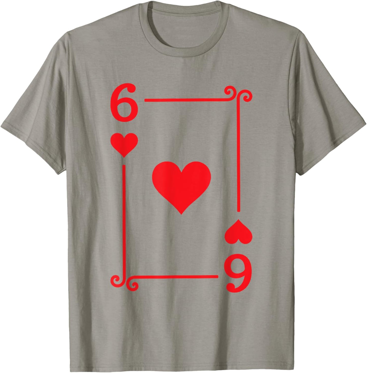 Playing Card Costume - 6 Hearts Card - Six Card T-Shirt - T-Shirt | Sand
