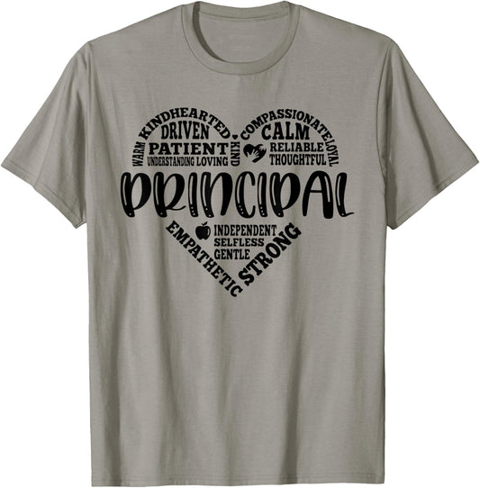 Principal Heart Life School Principal Teacher Appreciation T-Shirt - T-Shirt | Sand