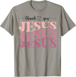 Trendy Christian Thank you Jesus T-Shirt - T-Shirt | Sand
