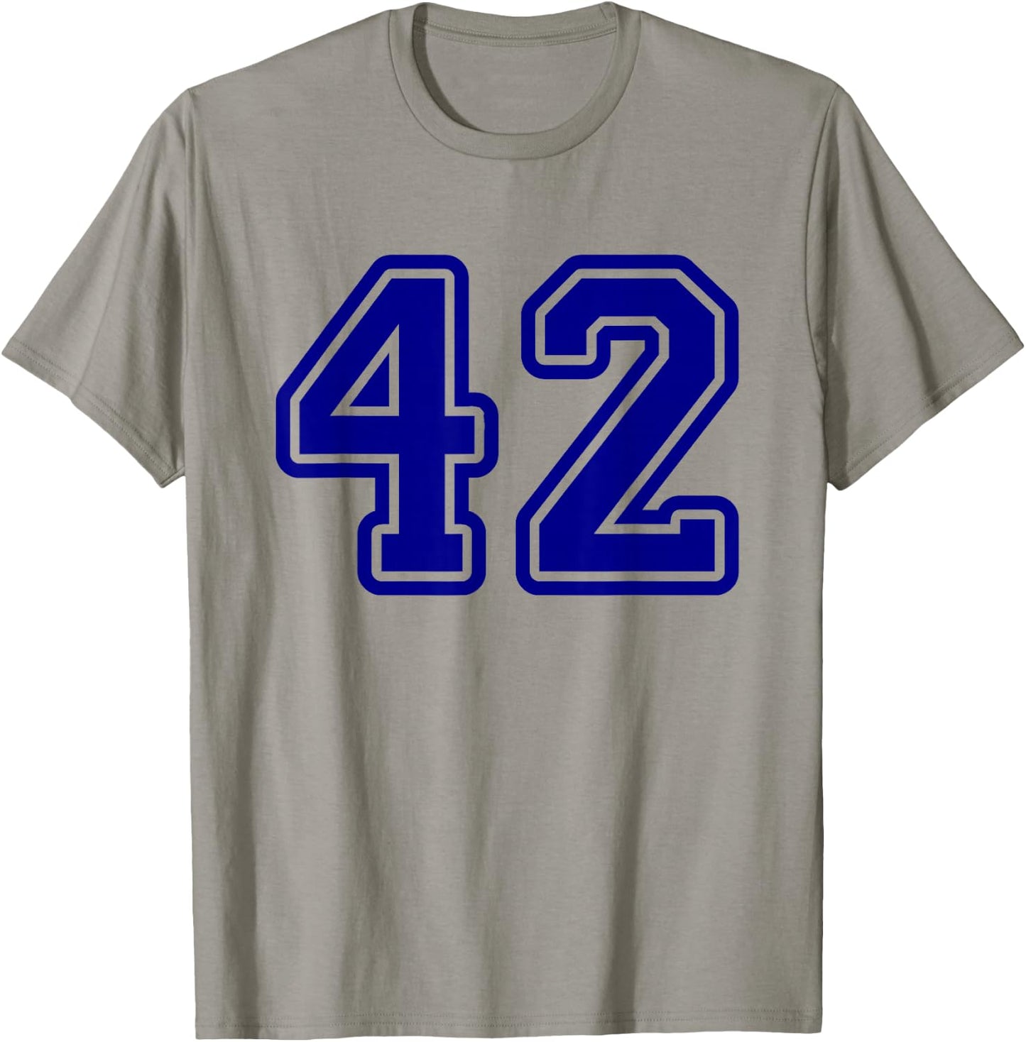 Number #42 Blue Sports Team T-Shirt - T-Shirt | Sand