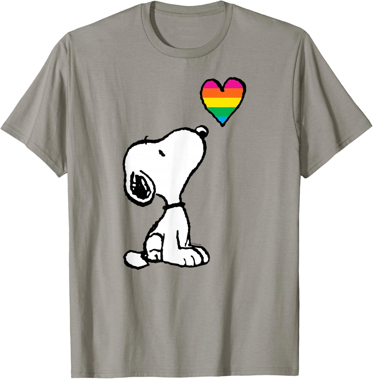 Peanuts - Snoopy Pride Month Rainbow Heart T-Shirt - T-Shirt | Sand
