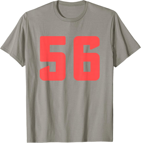 Number 56 Years Anniversary Sports Team Player T-Shirt - T-Shirt | Sand