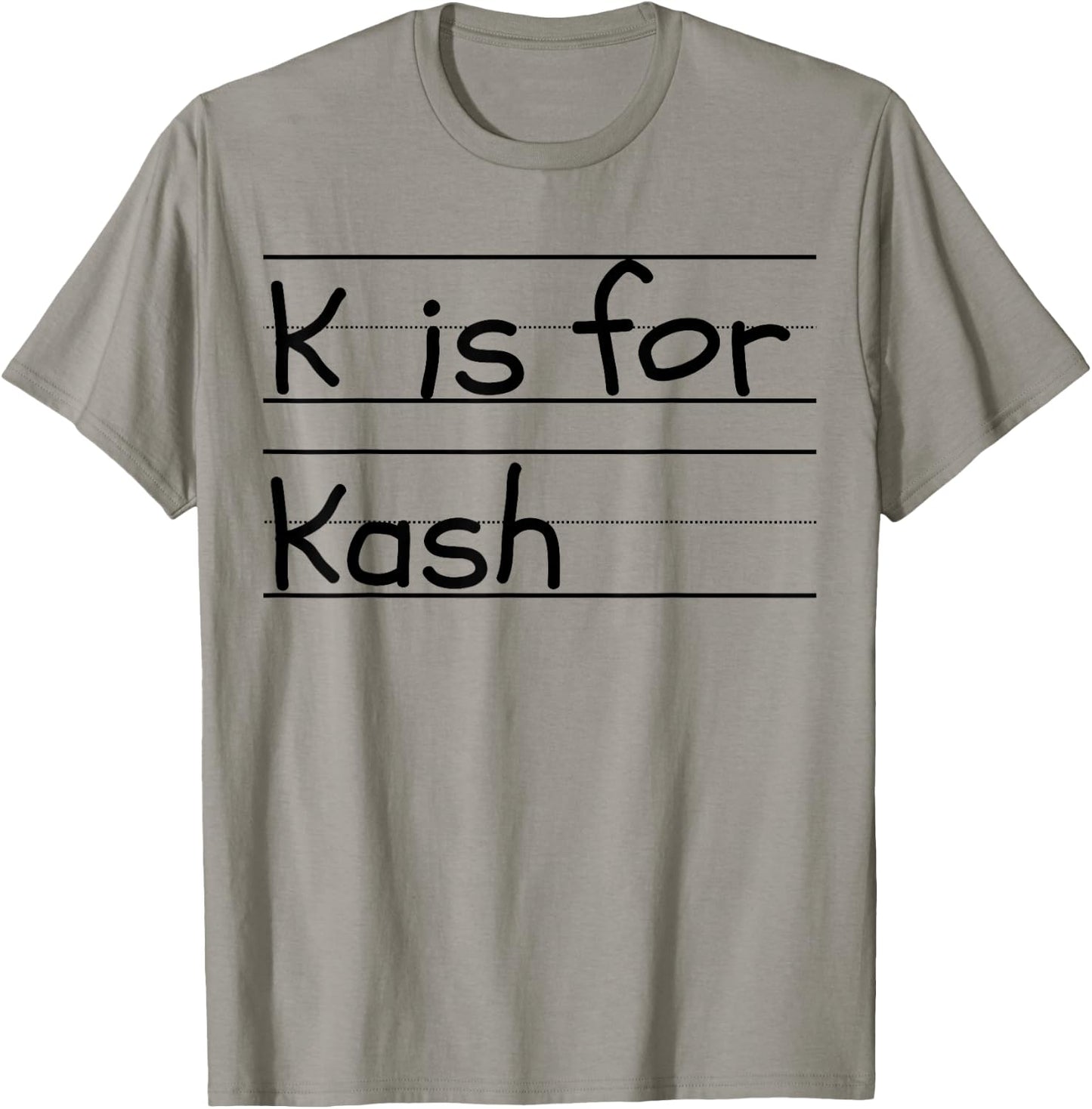 Personalized K is for Kash Name Student Kindergarten T-Shirt - T-Shirt | Sand