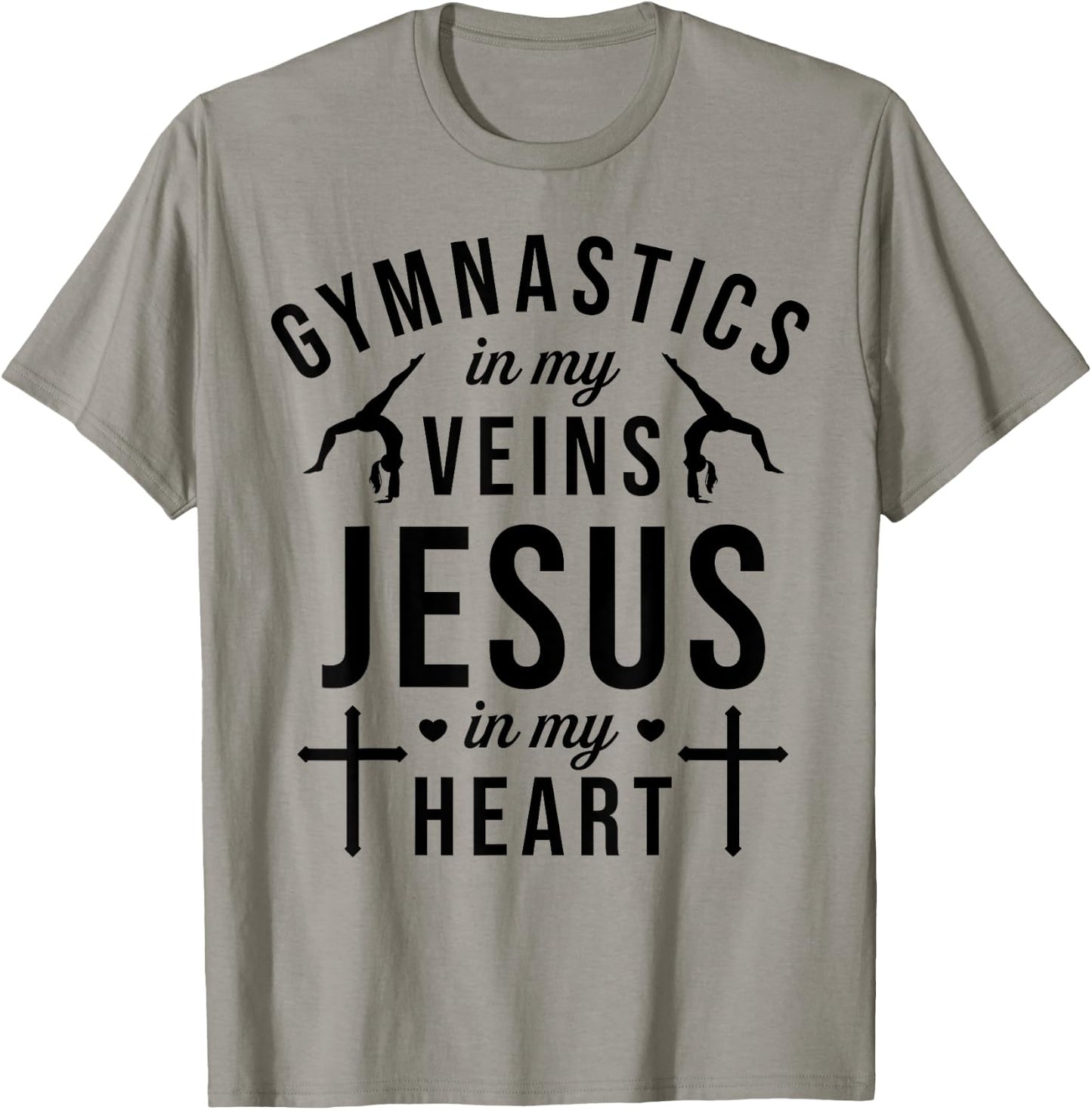 Gymnastics In My Veins Jesus In My Heart Gymnast Christian T-Shirt - T-Shirt | Sand