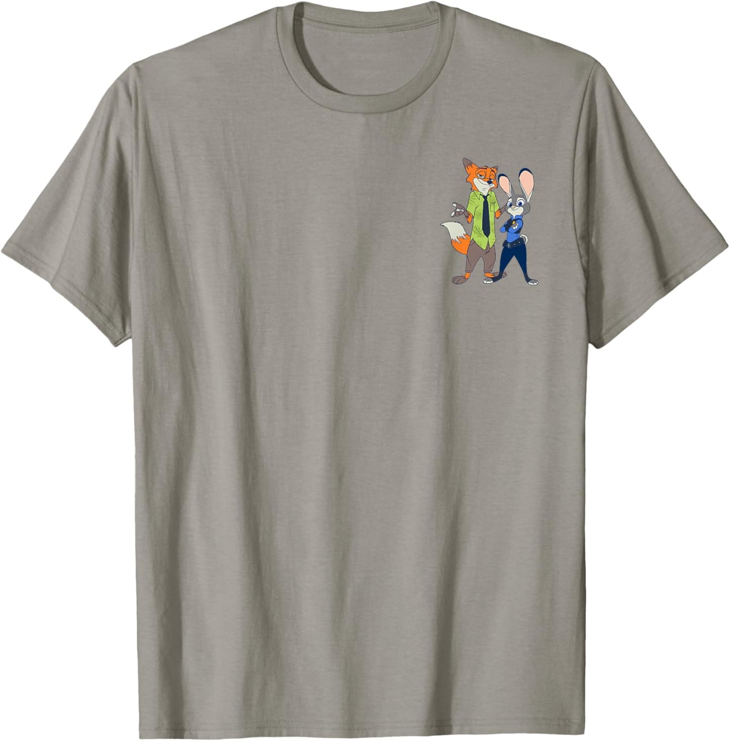 Disney Zootopia Judy Hopps & Finnick Partner Pocket Logo T-Shirt - T-Shirt | Sand