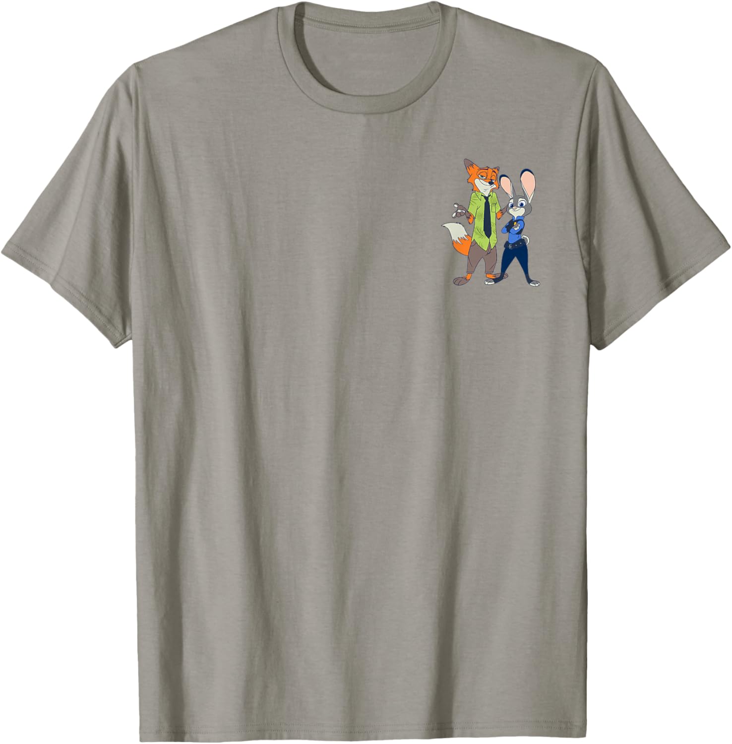 Disney Zootopia Judy Hopps & Finnick Partner Pocket Logo T-Shirt - T-Shirt | Sand
