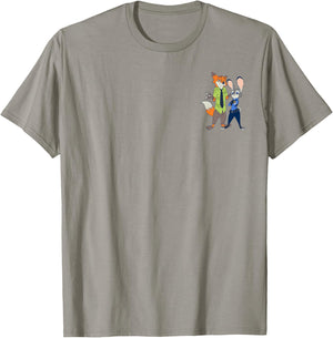 Disney Zootopia Judy Hopps & Finnick Partner Pocket Logo T-Shirt - T-Shirt | Sand