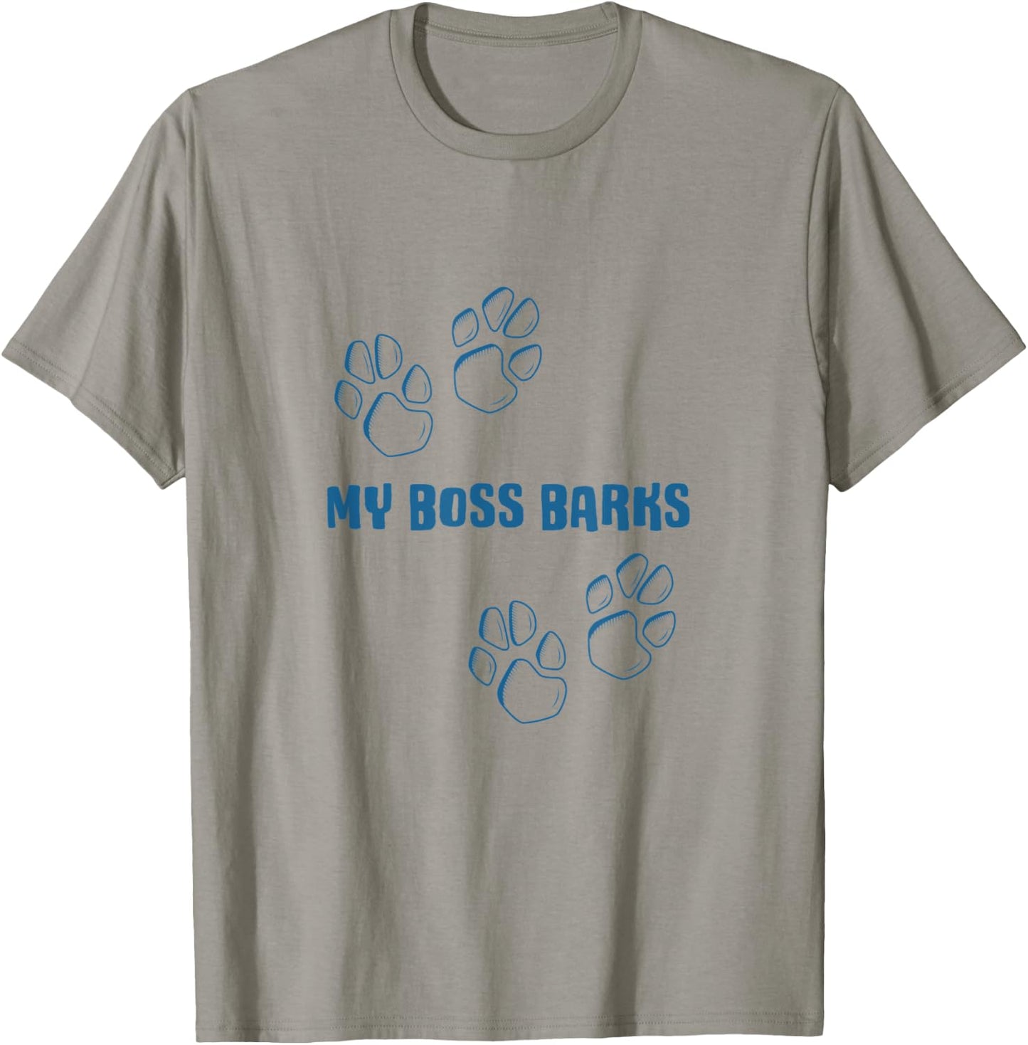 MY BOSS BARKS - Funny Dog Lover Men Women T-Shirt - T-Shirt | Sand