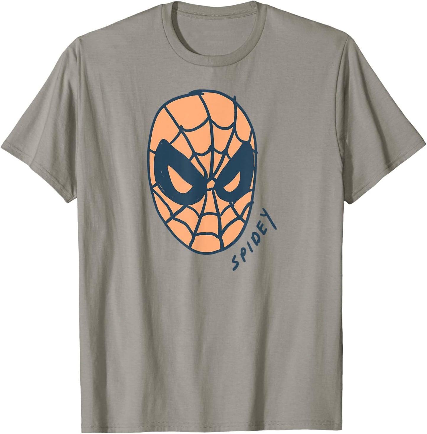 Amazon Essentials Men's MARVEL SPIDER-MAN SPIDEY MASK , White, Small T-Shirt - T-Shirt | Sand