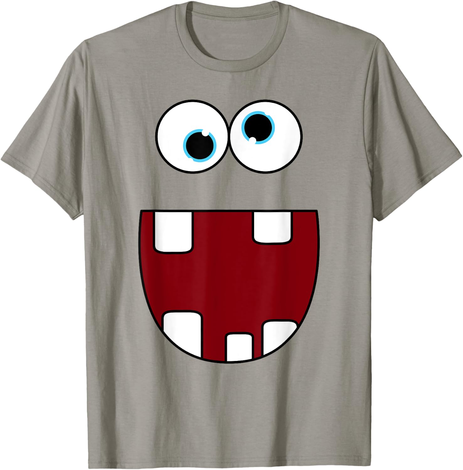 Funny Silly Monster Face Smiling Easy Halloween Costume T-Shirt - T-Shirt | Sand