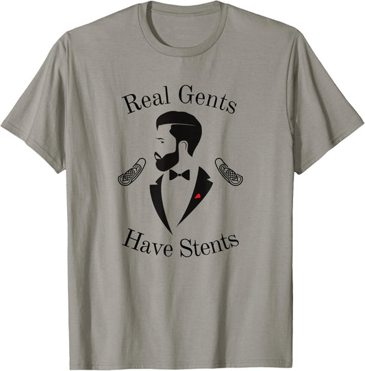 After Heart Surgery Real Gents Have Stents Recovery T-Shirt - T-Shirt | Sand