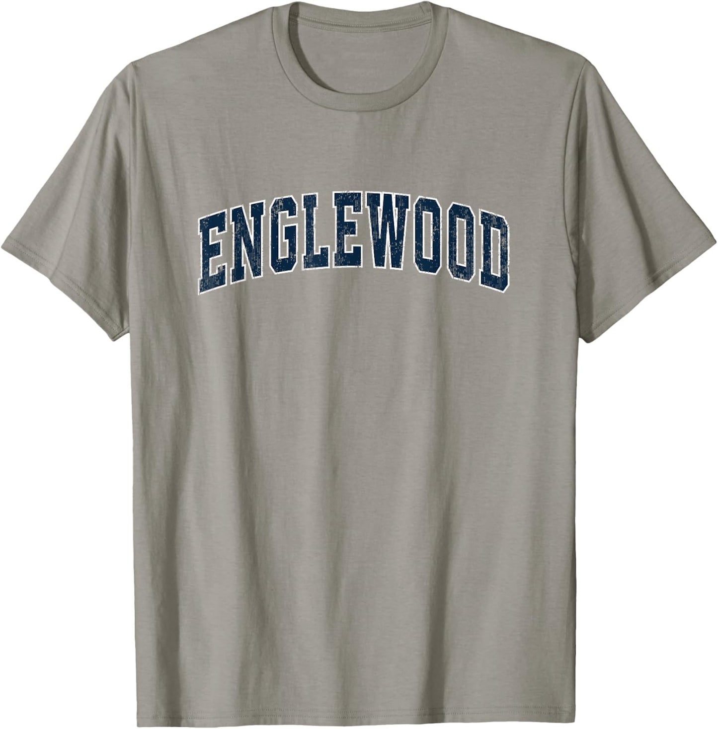 Englewood New Jersey NJ Vintage Sports Design Navy Design T-Shirt - T-Shirt | Sand