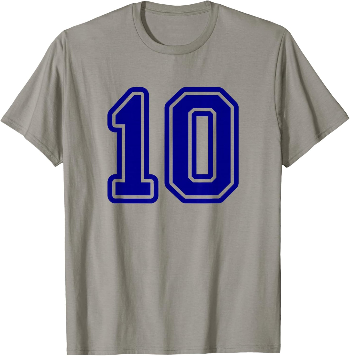 Blue Sports Team Number 10 T-Shirt - T-Shirt | Sand