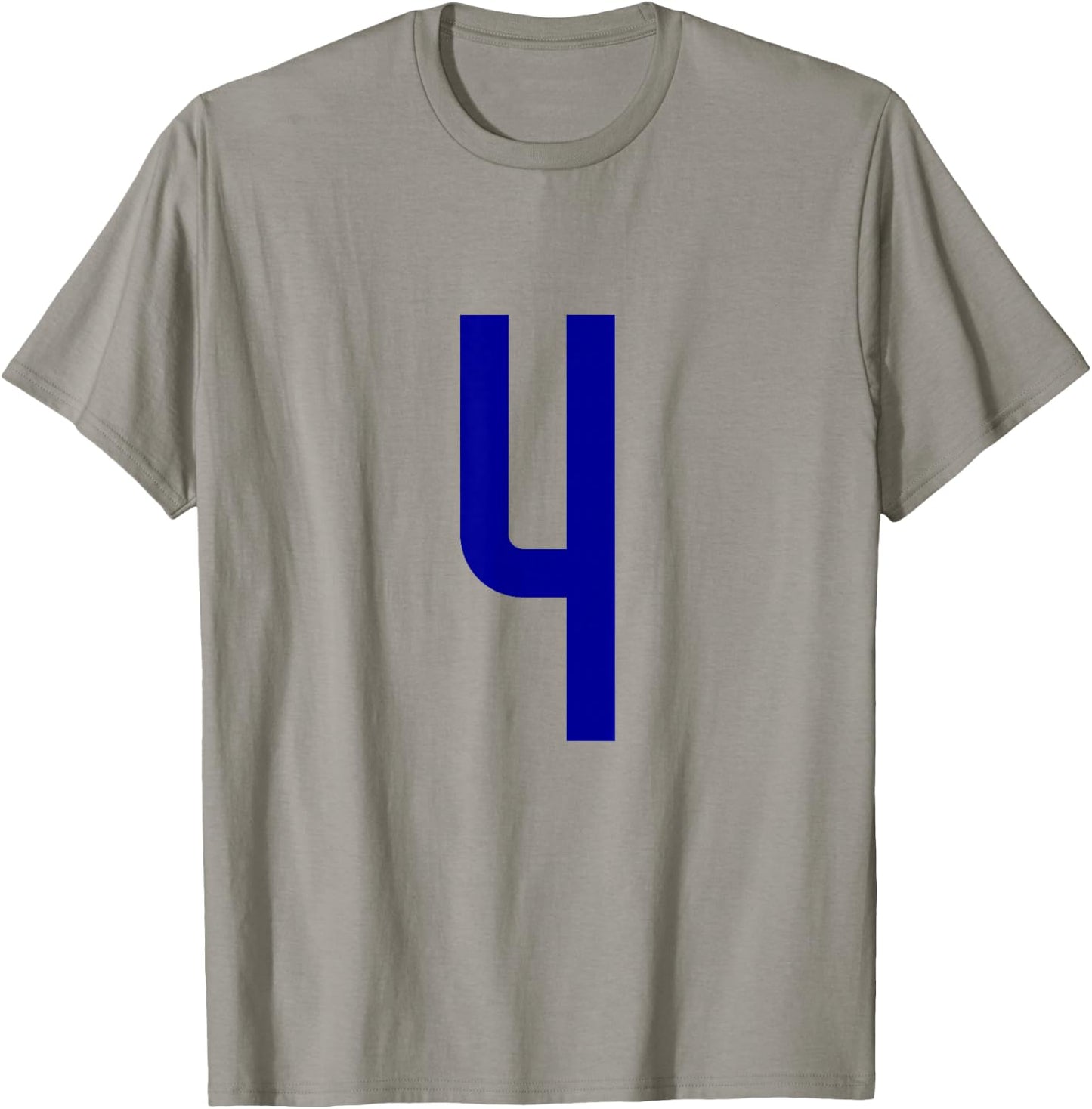 Blue Sports Team Number 4 T-Shirt - T-Shirt | Sand