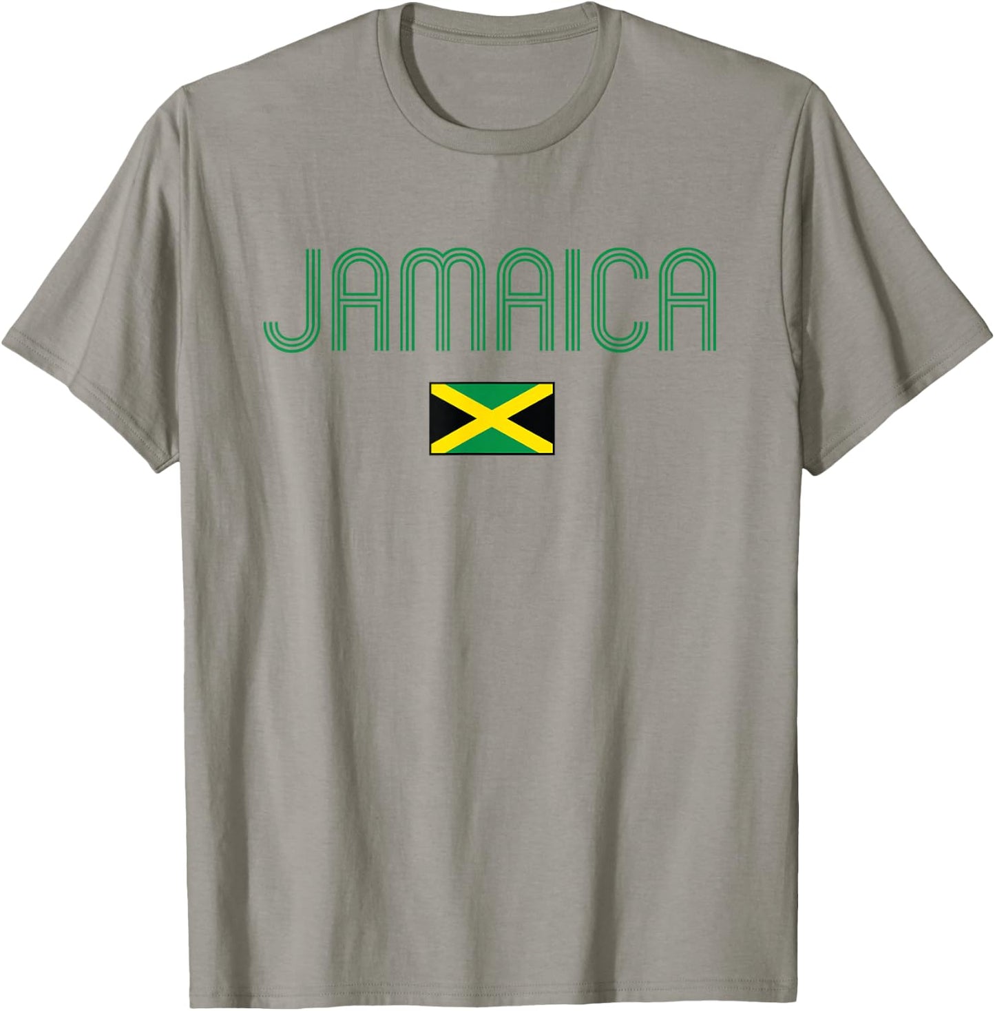 Jamaica Flag Jamaican Vintage Athletic Throwback Souvenir T-Shirt - T-Shirt | Sand