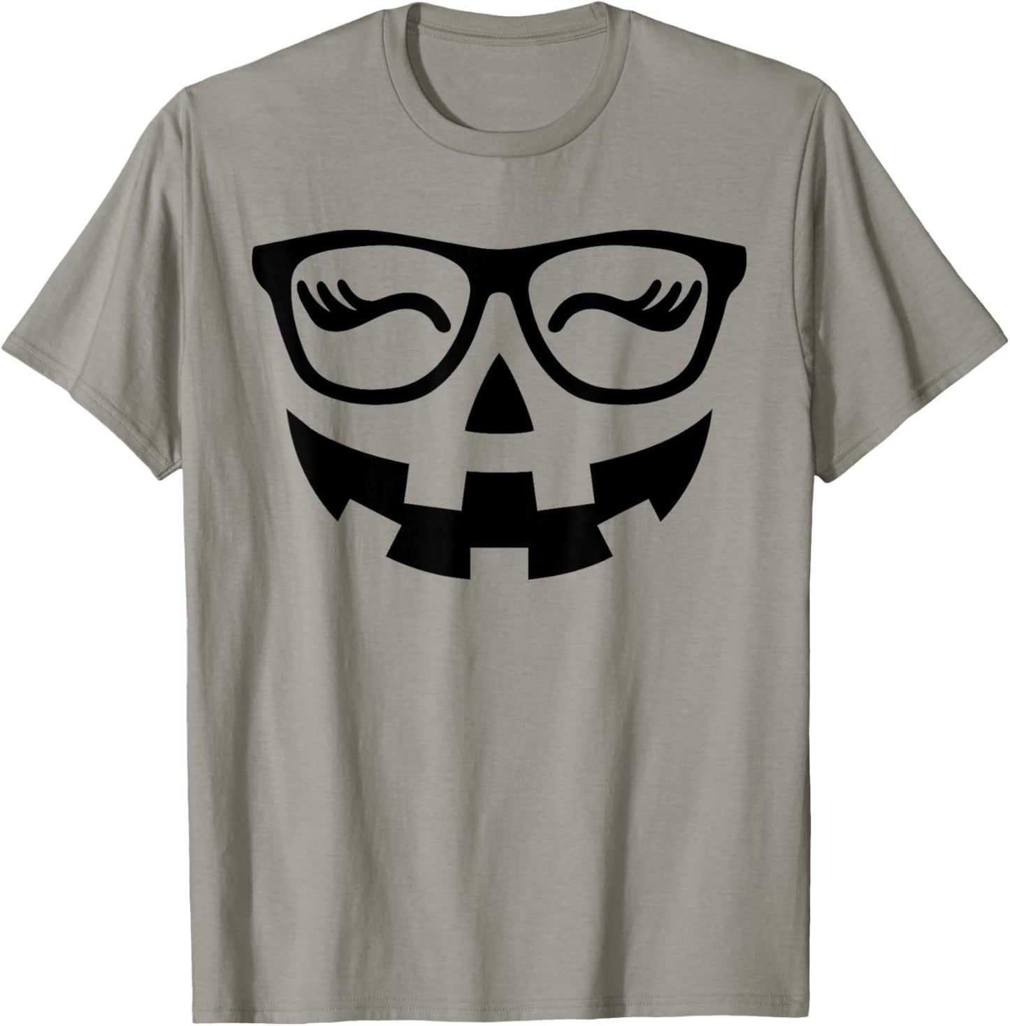 Jack O Lantern Face Pumpkin Glasses Hallowen Costume Nerd T-Shirt - T-Shirt | Sand