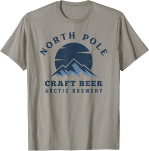 Merry Christmas North Pole Craft Beer Brewery Santa Novelty T-Shirt - T-Shirt | Sand