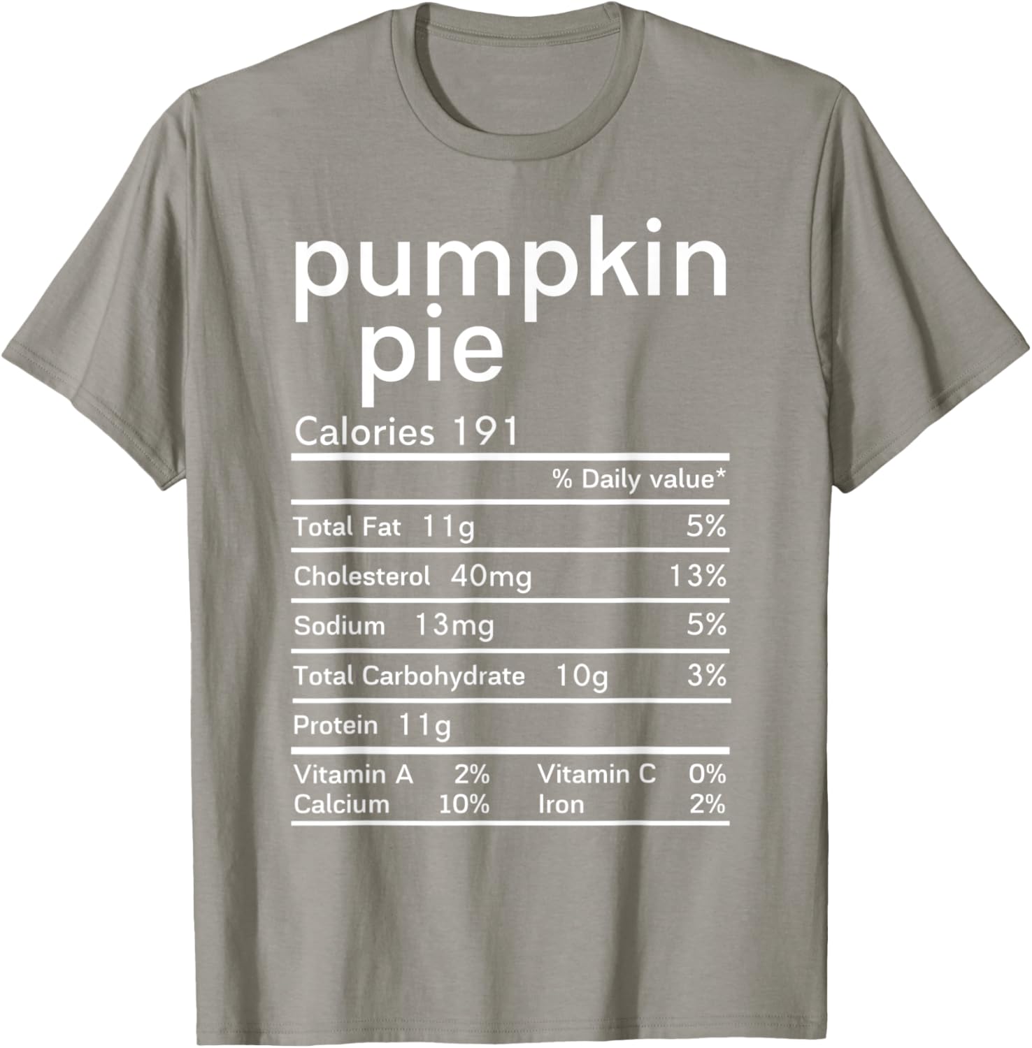 Thanksgiving Nutrition Pumpkin Pie Facts Women T-Shirt - T-Shirt | Sand