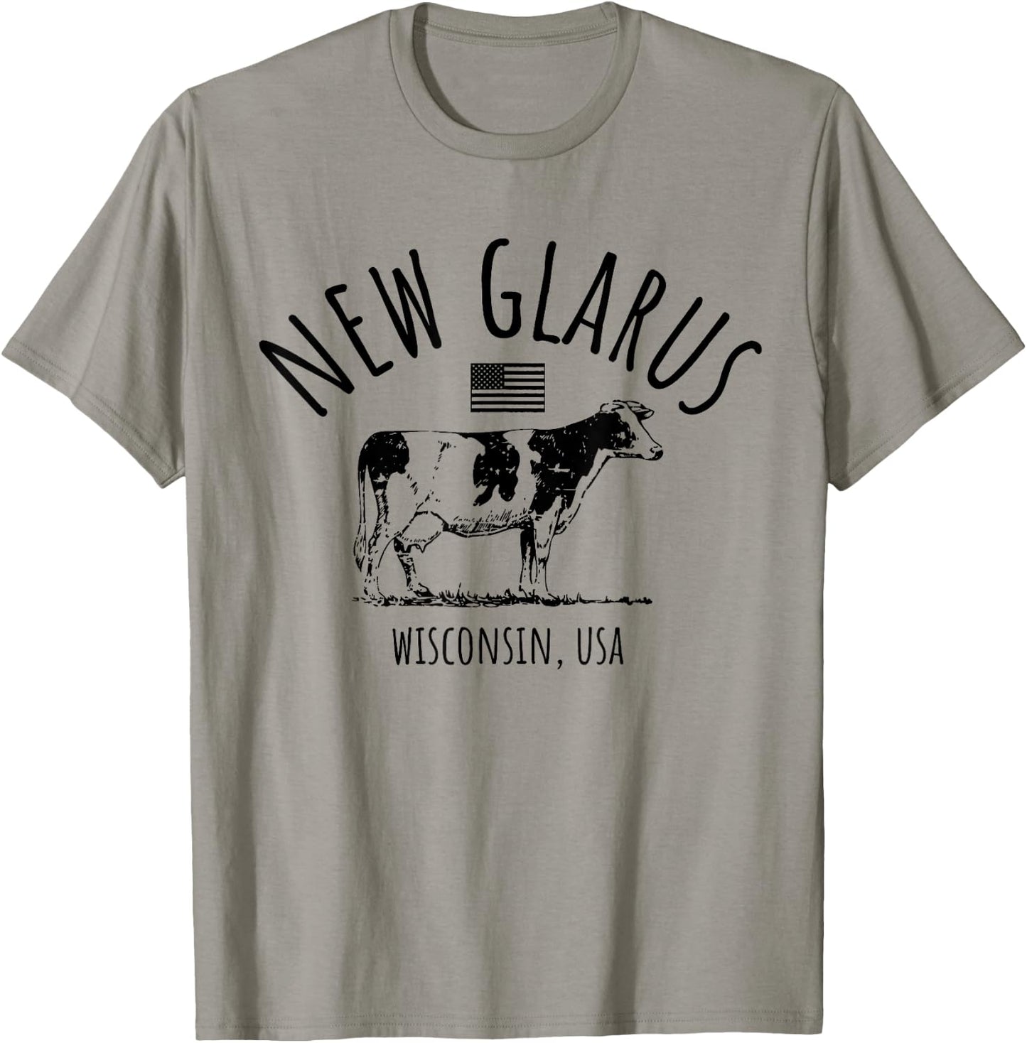 New Glarus Wisconsin USA Retro Cow Vintage Style Design T-Shirt - T-Shirt | Sand