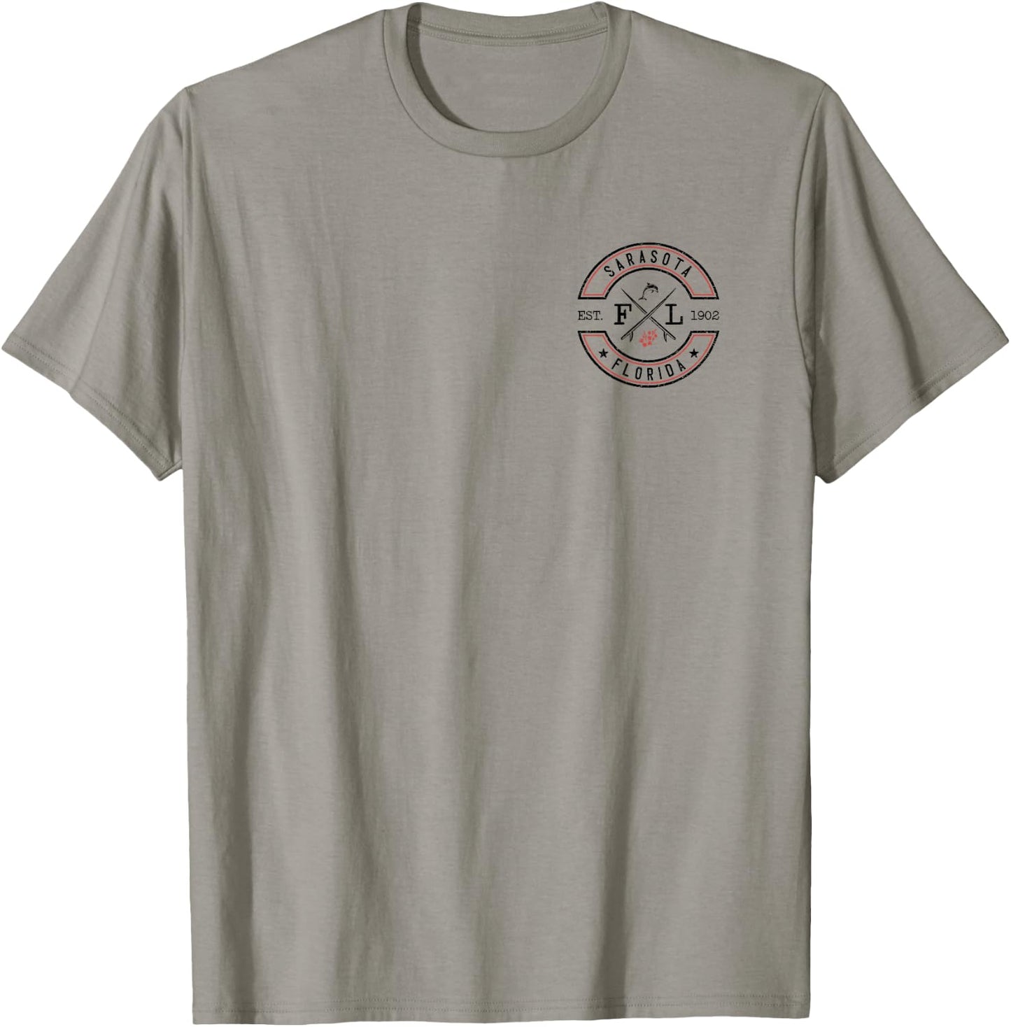 Sarasota Florida FL Retro Surfer Front & Back T-Shirt - T-Shirt | Sand