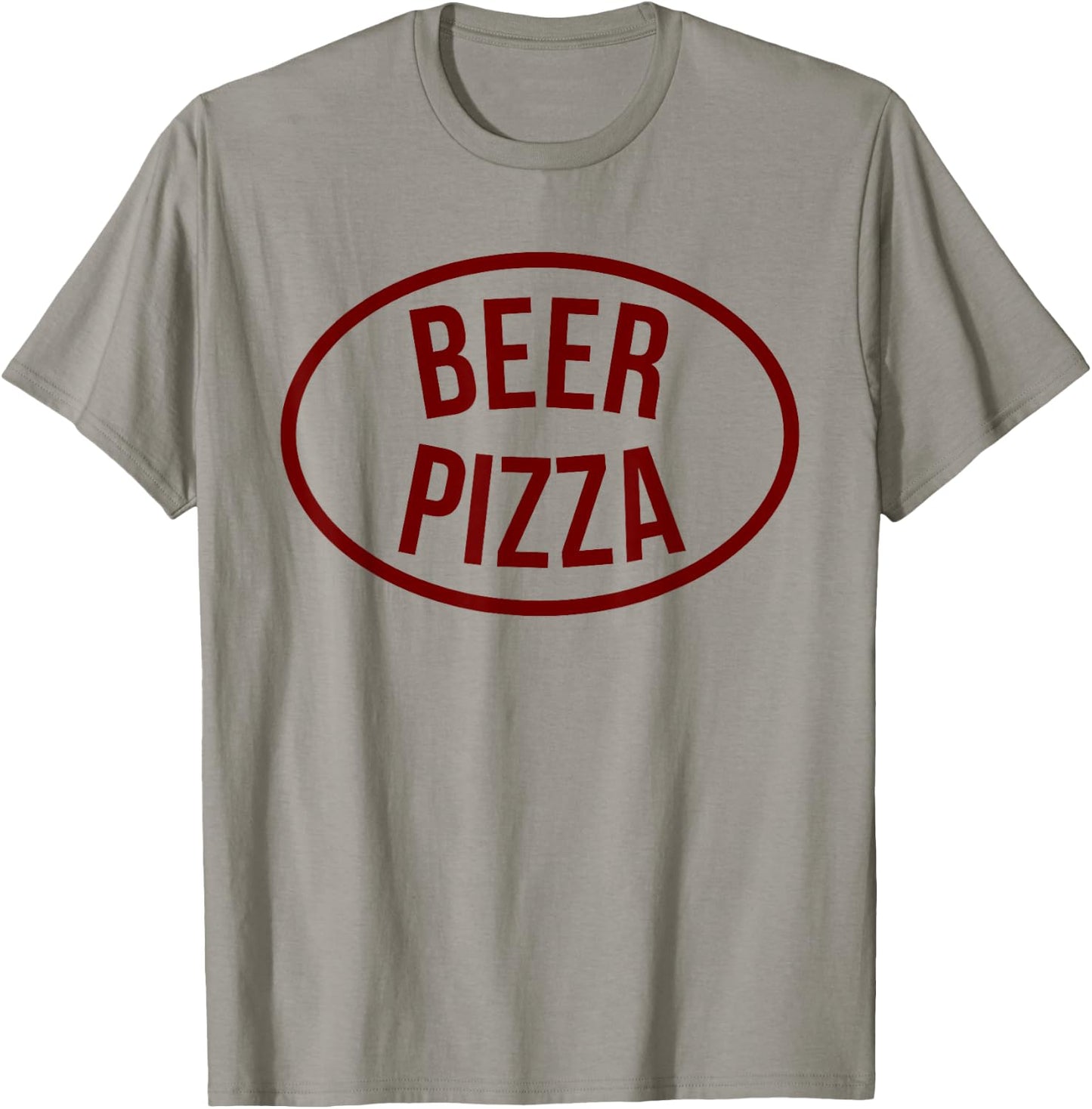 BEER PIZZA - Cool Funny Kpop Junk Food Humor Logo Statement T-Shirt - T-Shirt | Sand