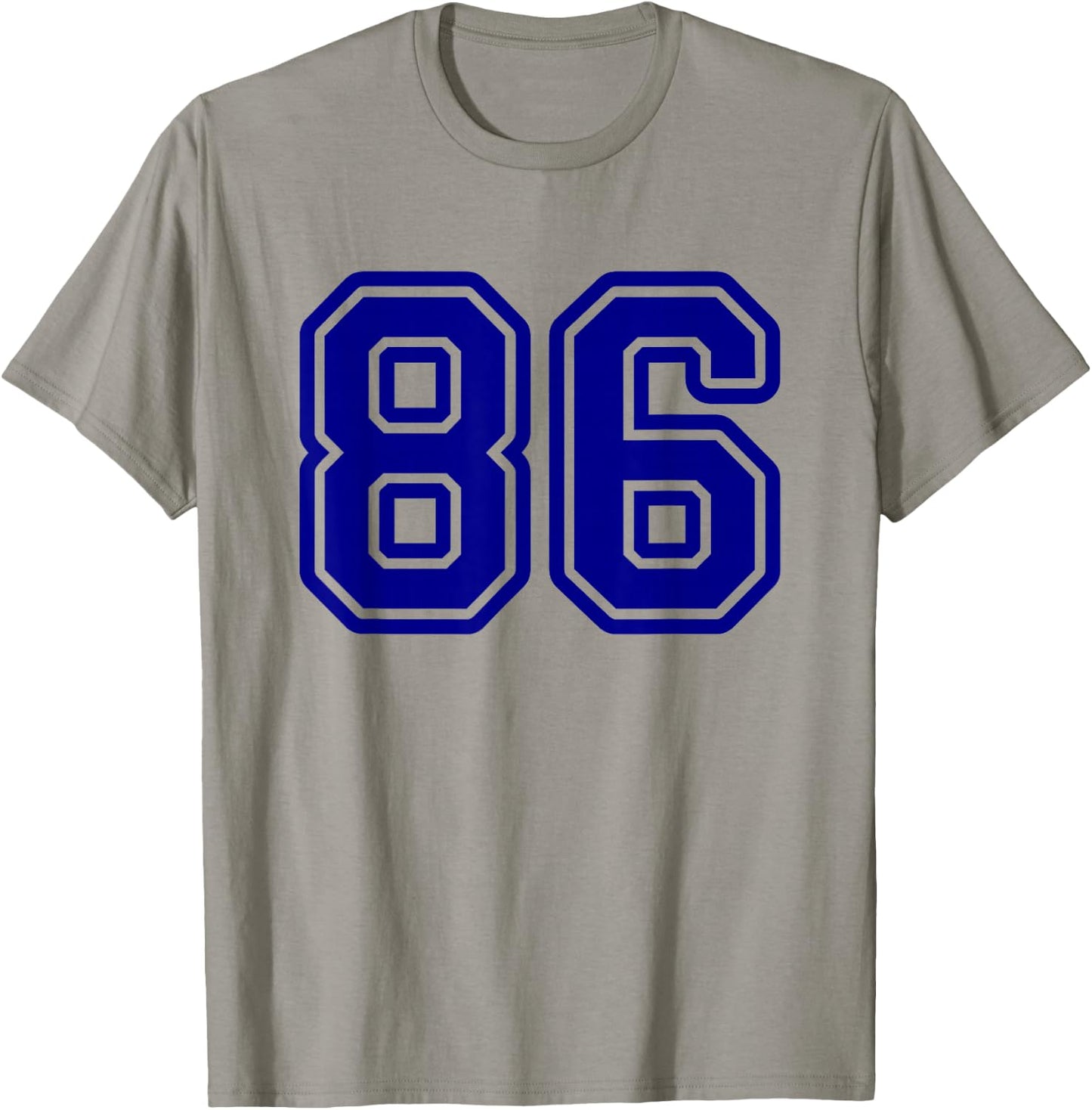 Number #86 Blue Sports Team Number 86 T-Shirt - T-Shirt | Sand