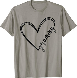 Grammy Life Heart Signature Love Heart - Mother's Day T-Shirt - T-Shirt | Sand