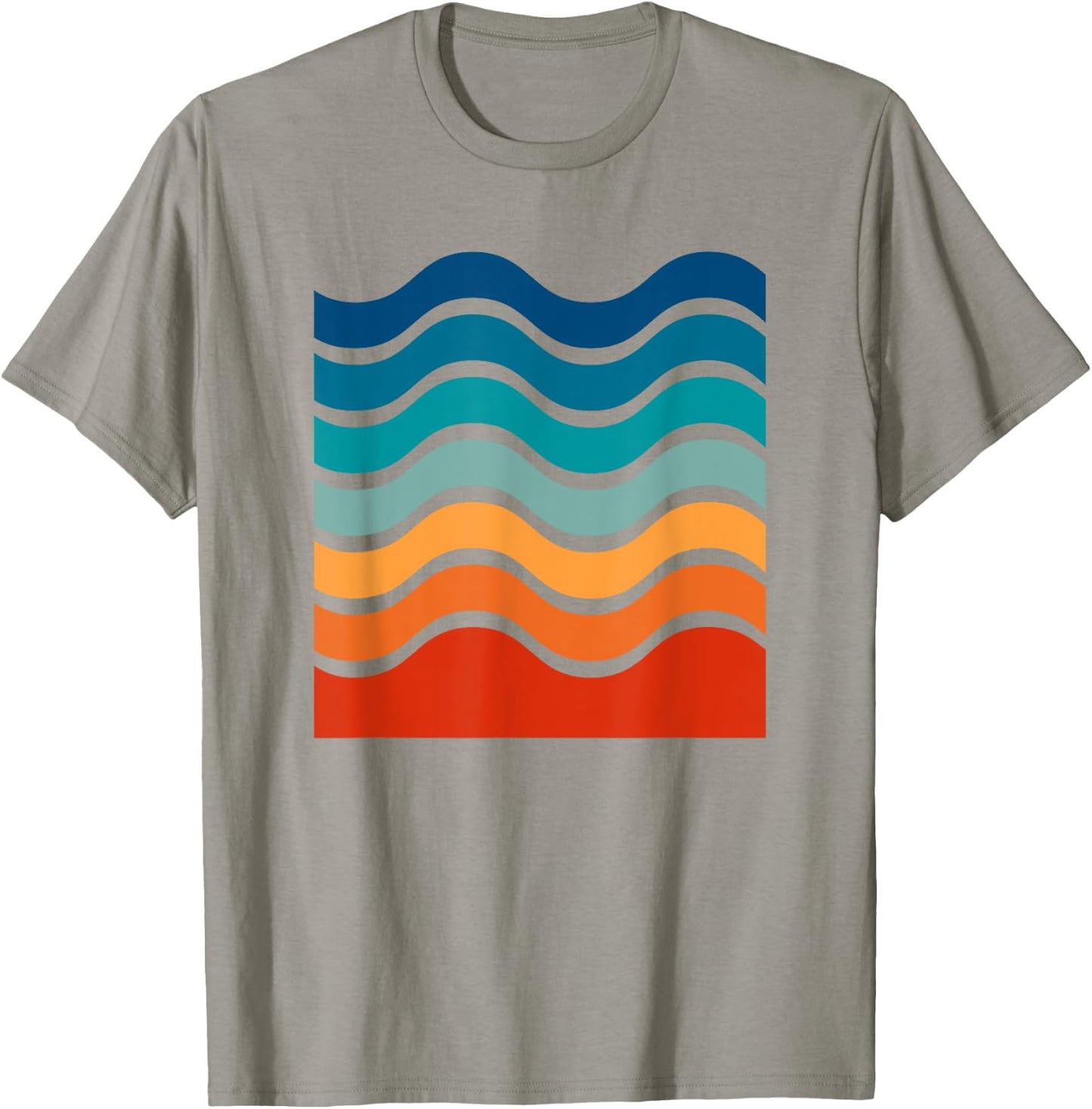 Retro Aesthetic Yellow With Colorful Retro Stripes T-Shirt - T-Shirt | Sand