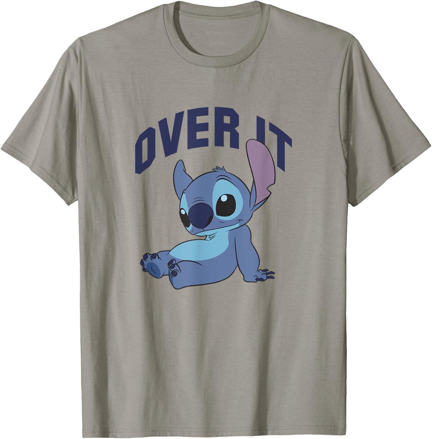 Disney Lilo & Stitch Over It Not In The Mood Big Chest Logo T-Shirt - T-Shirt | Sand