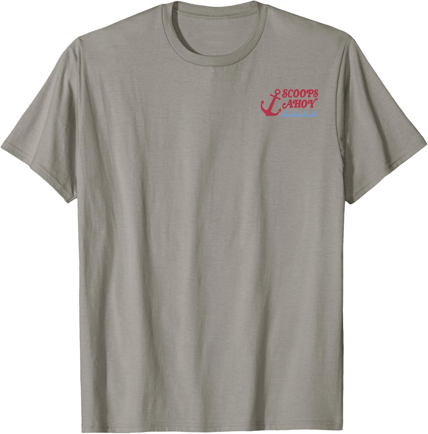 Stranger Things Scoops Ahoy Small Left Pocket Size Logo T-Shirt - T-Shirt | Sand