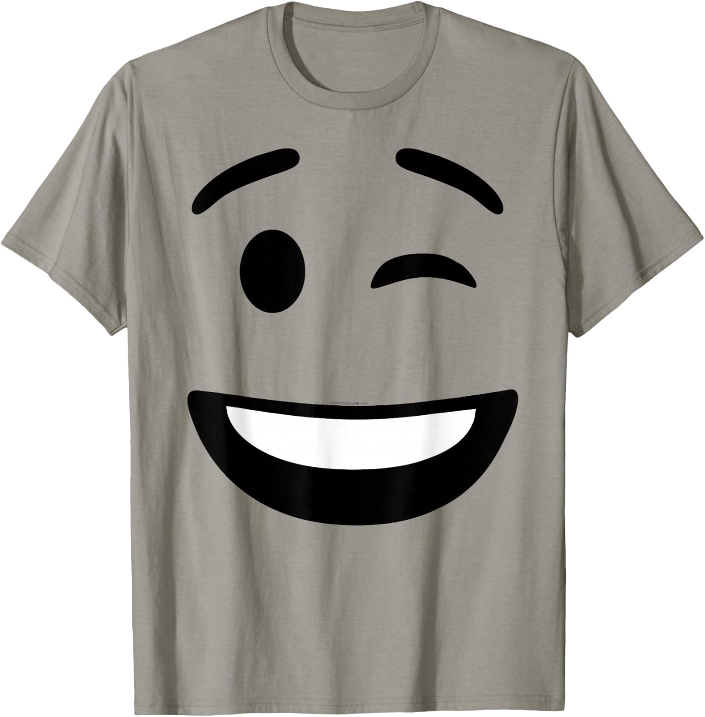 Winking Face Smile Instant Lazy Costume Icon T-Shirt - T-Shirt | Sand