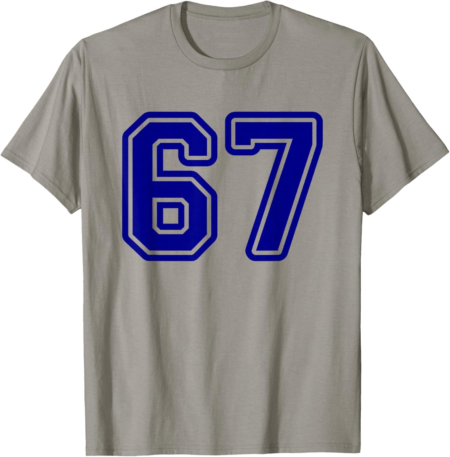 Blue Sports Team Number #67 T-Shirt - T-Shirt | Sand