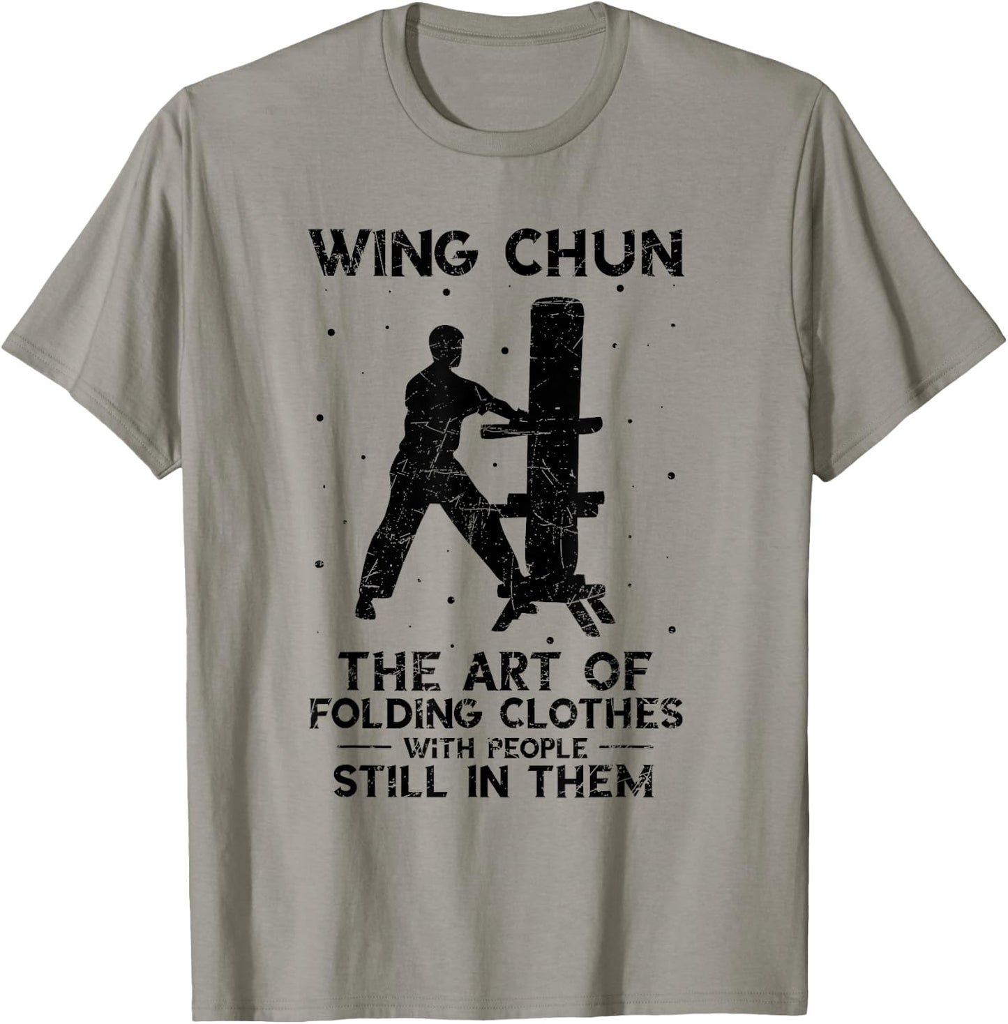 Vintage The Art Of Folding Clothes Kung Fu Wing Chun T-Shirt - T-Shirt | Sand