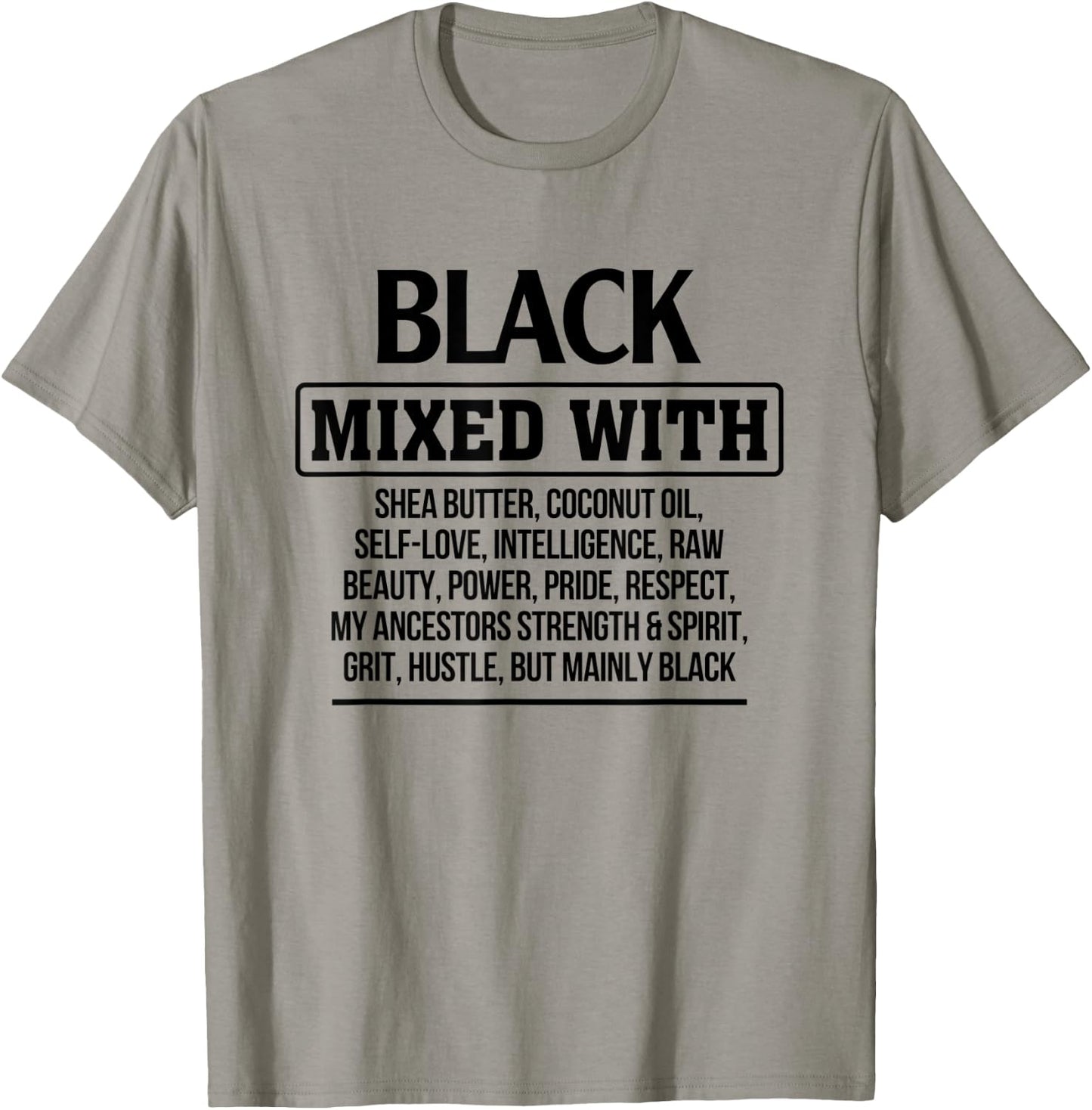 Black Mixed With Beauty Power Pride Proud Afro Black Girl T-Shirt - T-Shirt | Sand