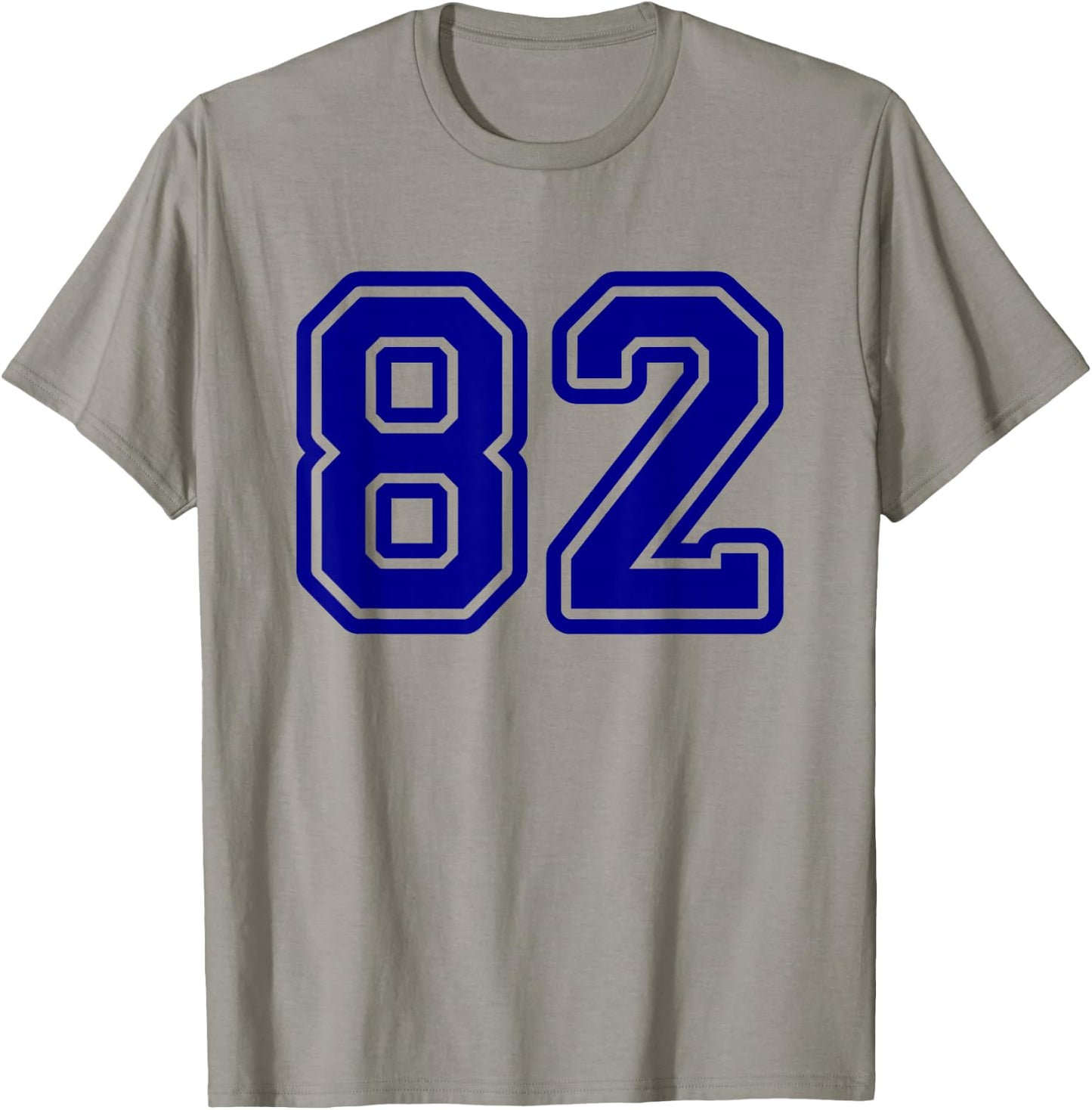 Blue Sports Team Number 82 T-Shirt - T-Shirt | Sand