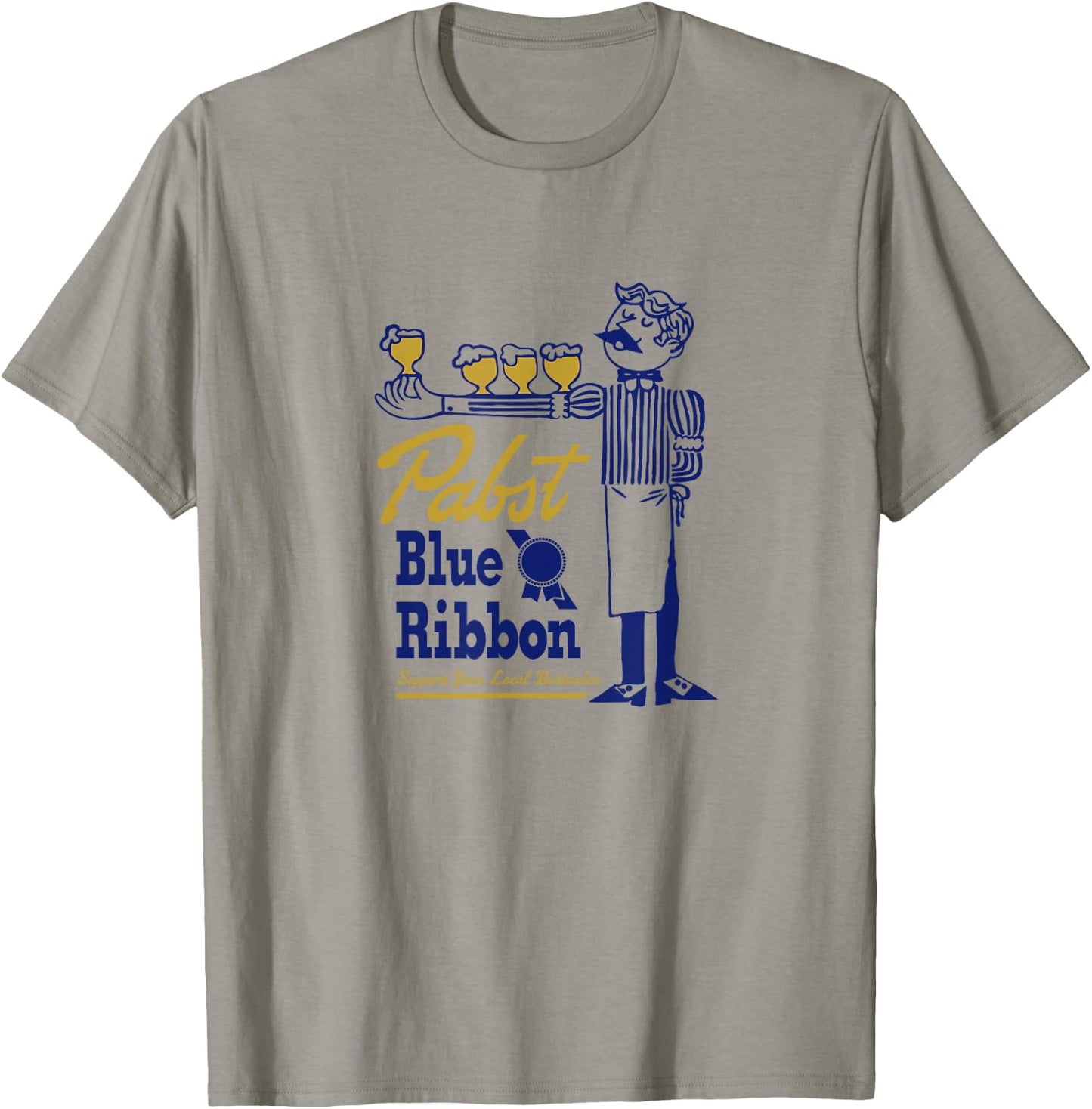 Pabst Blue Ribbon Classic Bartender T-Shirt - T-Shirt | Sand