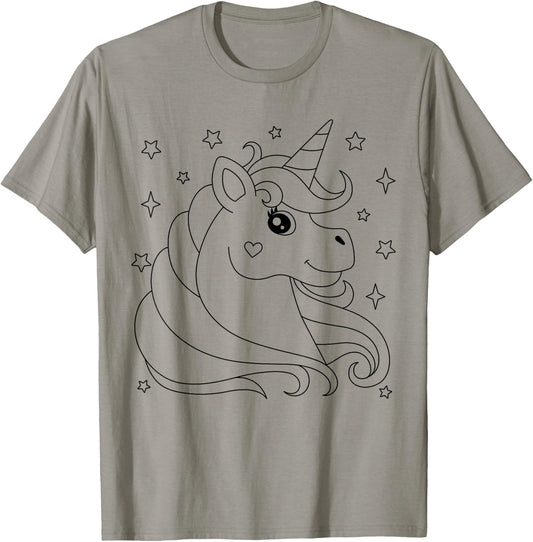 Unicorn mandala to color for children T-Shirt - T-Shirt | Sand