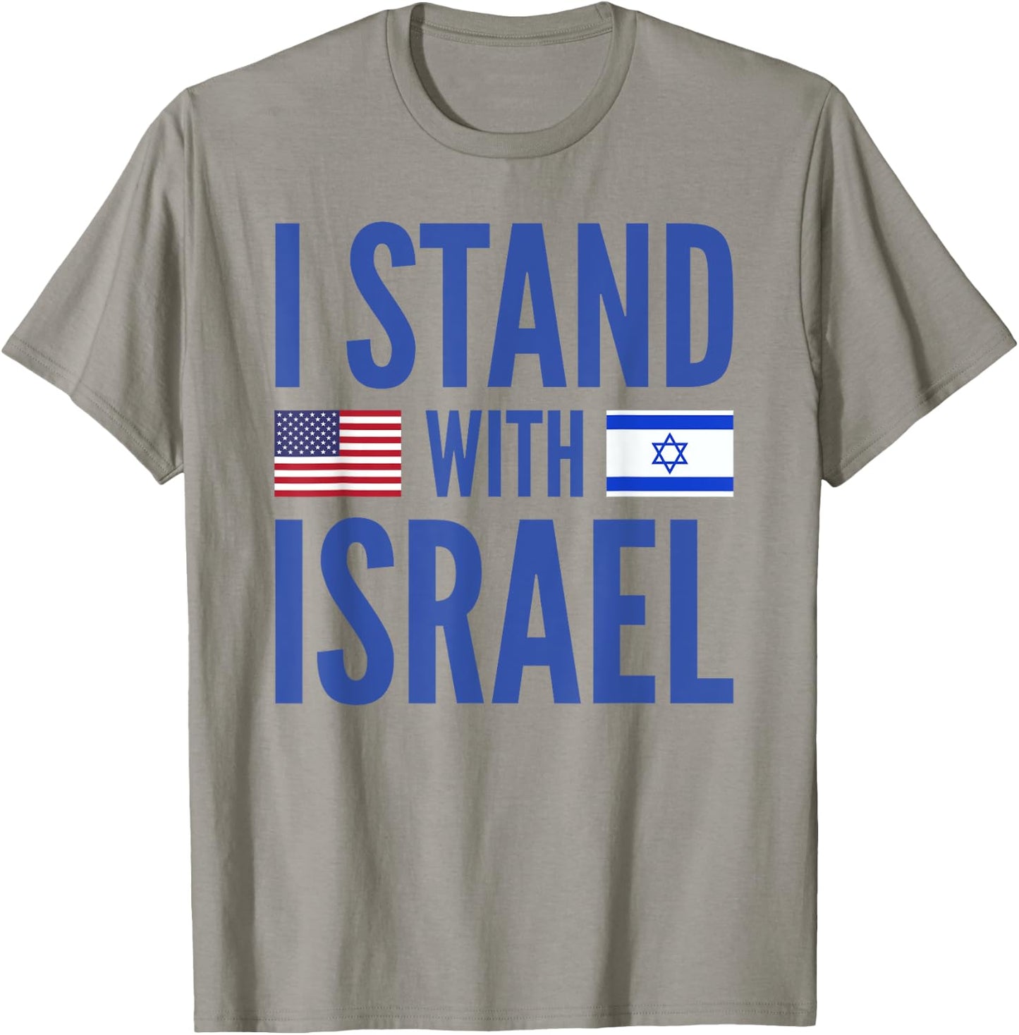 I Stand With Israel American-Israeli Flag T-Shirt - T-Shirt | Sand