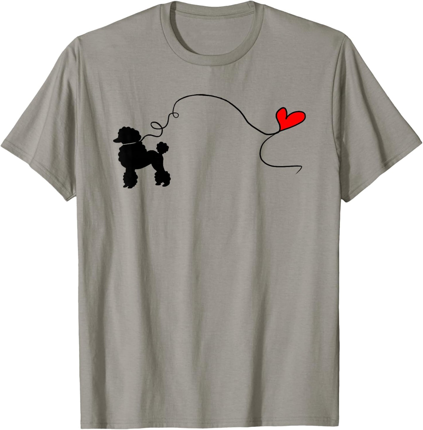 Sock Hop 50s Costume Poodle Shirt Cute Poodle 1950's Heart T-Shirt - T-Shirt | Sand