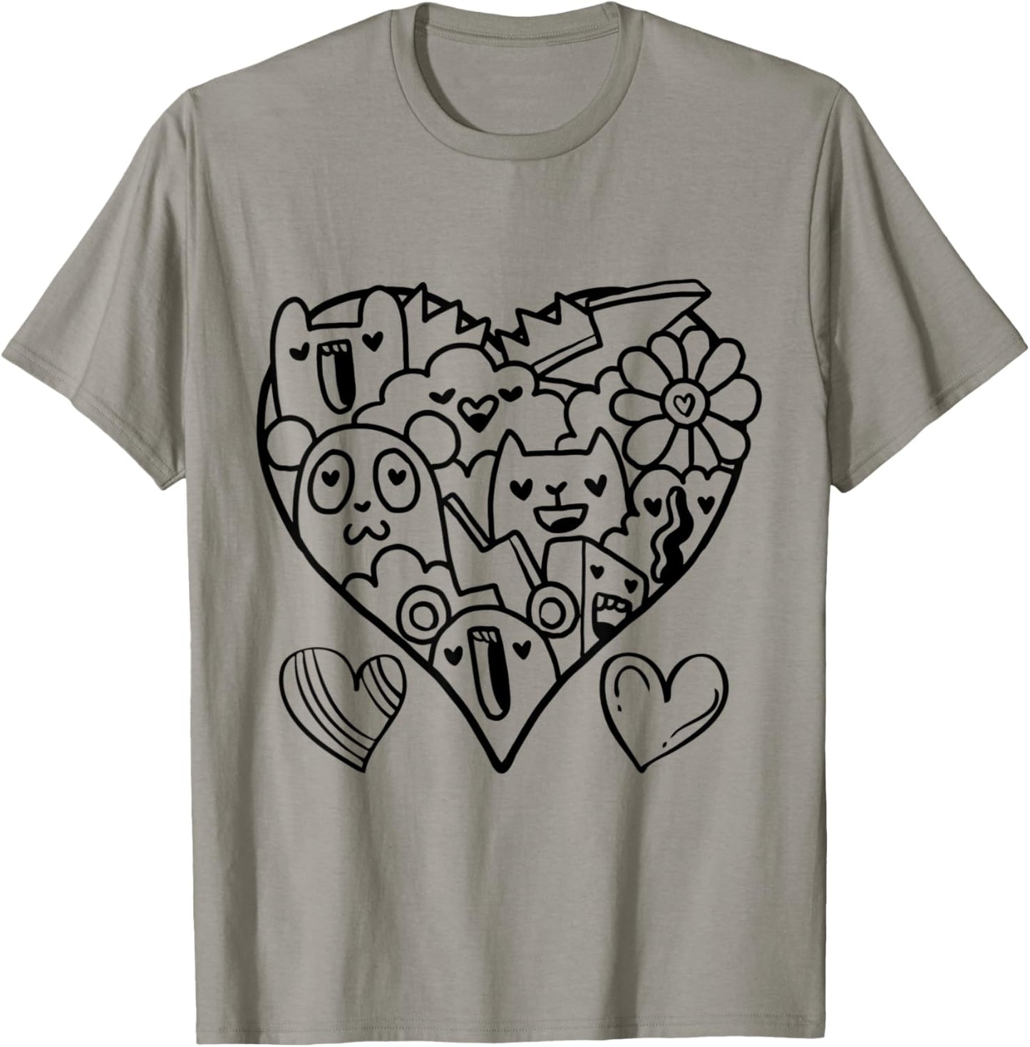 To Paint for Kids, Coloring Doodle Art Heart T-Shirt - T-Shirt | Sand