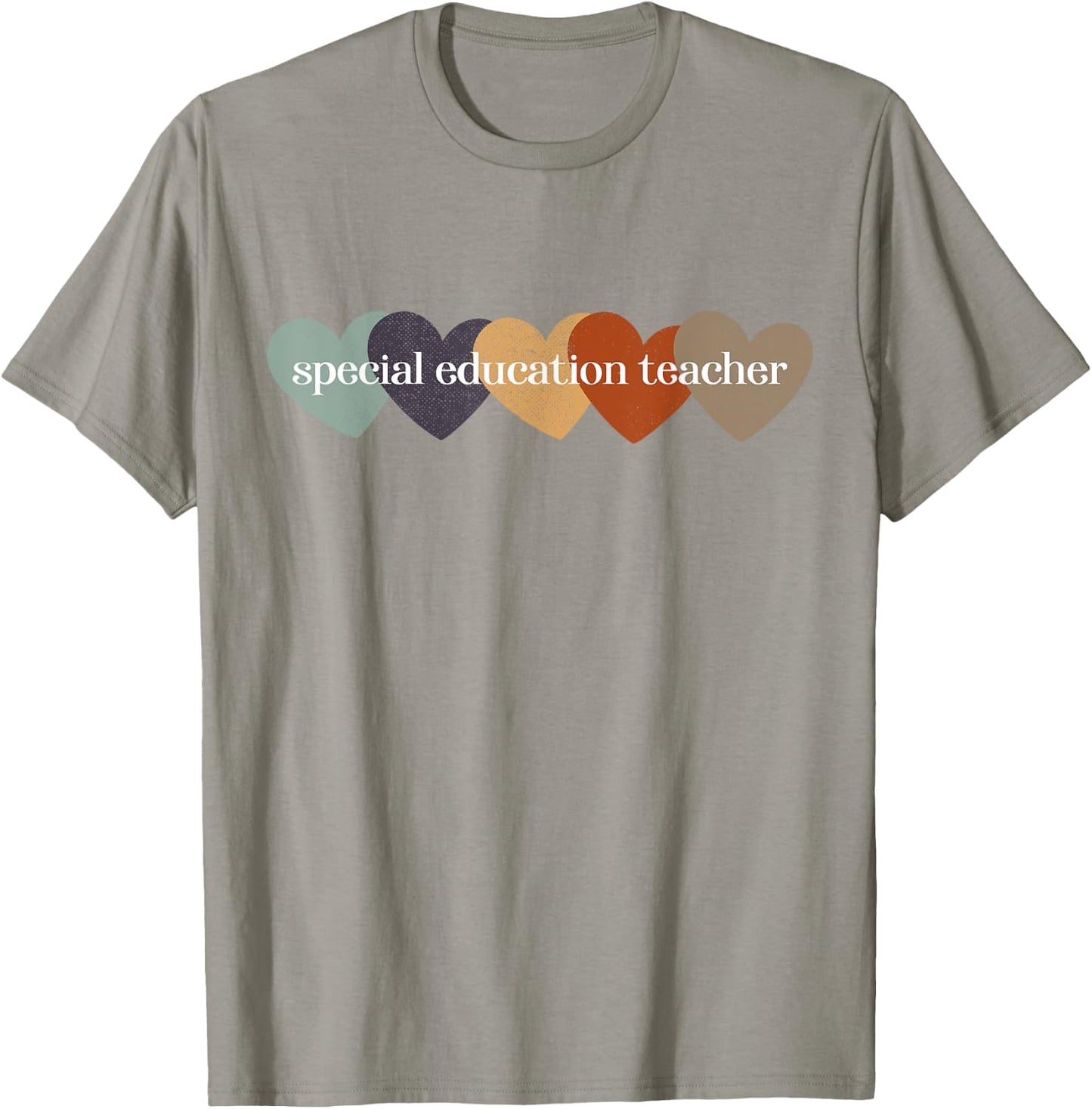Special Education Teacher Heart Back to School Teach Rainbow Men Women Girls Kids T-Shirt - T-Shirt | Sand
