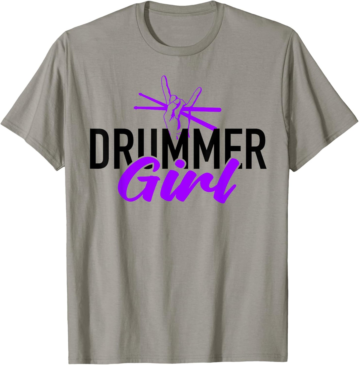 Drummer Girl Drum Set For Drumming And Percussionist T-Shirt - T-Shirt | Sand