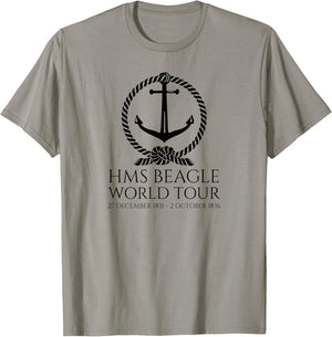HMS Beagle World Tour - Charles Darwin - English History T-Shirt - T-Shirt | Sand