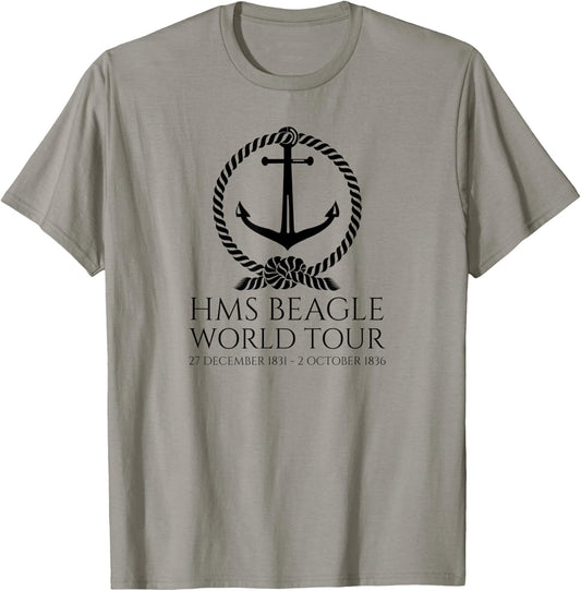 HMS Beagle World Tour - Charles Darwin - English History T-Shirt - T-Shirt | Sand