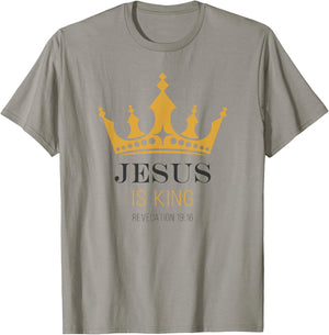 JESUS is King – Revelation 19:16 Christian Faith Graphic T-Shirt - T-Shirt | Sand