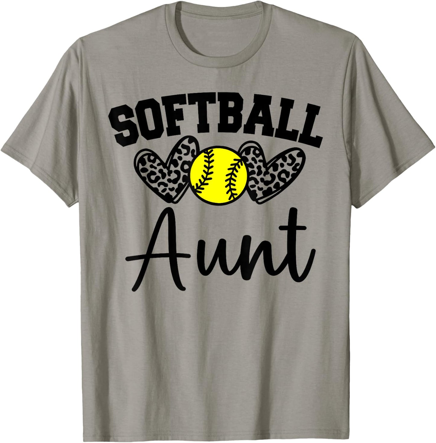 Personalized Softball Heart Cute Aunt Women Softball T-Shirt - T-Shirt | Sand