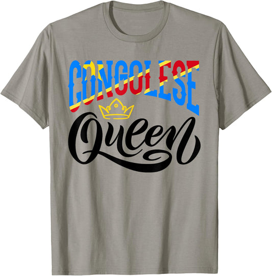 Congolese Queen Congolese DR Congo Congolese Flag T-Shirt - T-Shirt | Sand