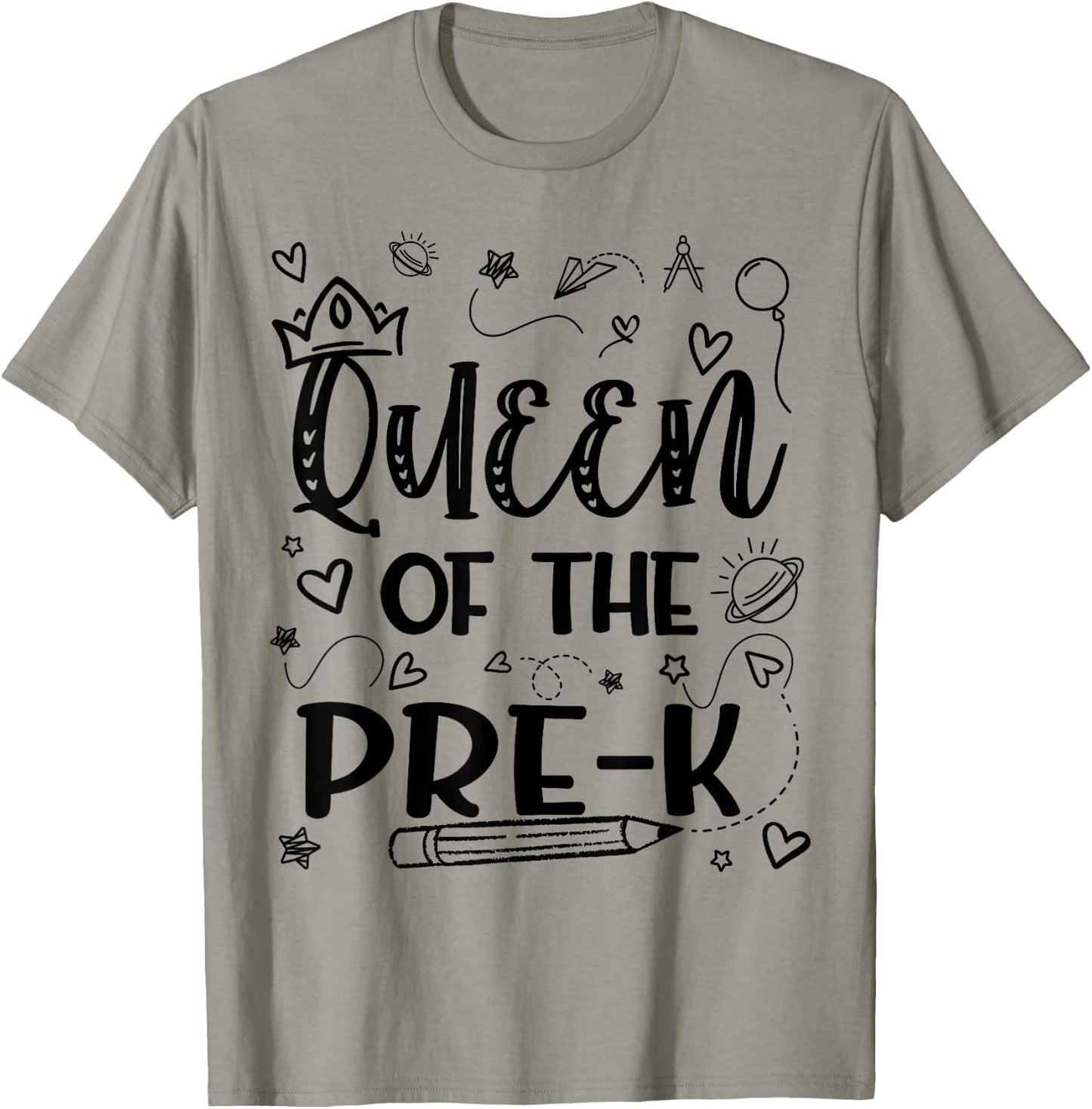 Queen Of Pre-K Back To School Pre K Gifts For Girls Kids T-Shirt - T-Shirt | Sand