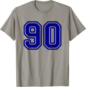 Number #90 Blue Sport Number 90 T-Shirt - T-Shirt | Sand