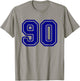 Number #90 Blue Sport Number 90 T-Shirt - T-Shirt | Sand